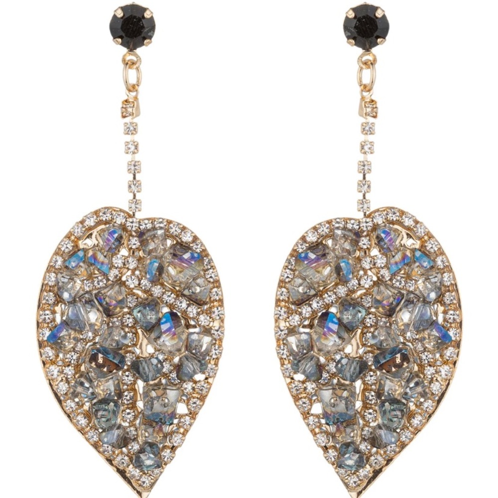 Spring leaf drop earrings